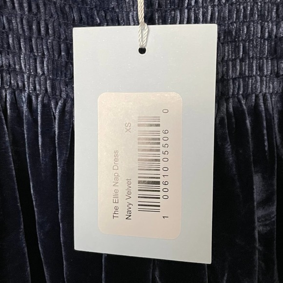 Hill House Dress Women Size XS Navy Blue Ellie Nap Velvet Midi Ruffle Pocket NWT - Picture 15 of 16